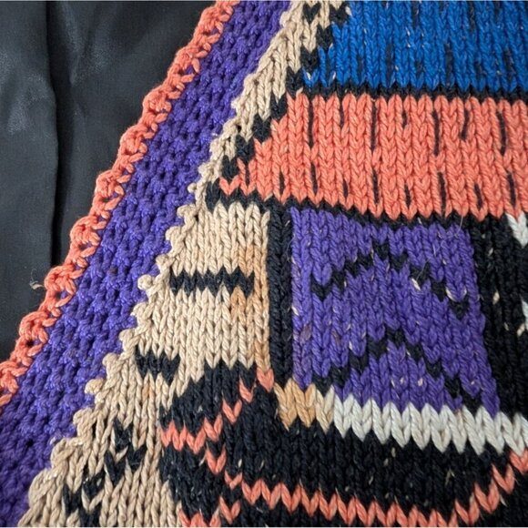 Alfonso Pozo for Globetrotter Hand Knit Cardigan Womens Size XL Tribal Ethnic - Picture 4 of 13